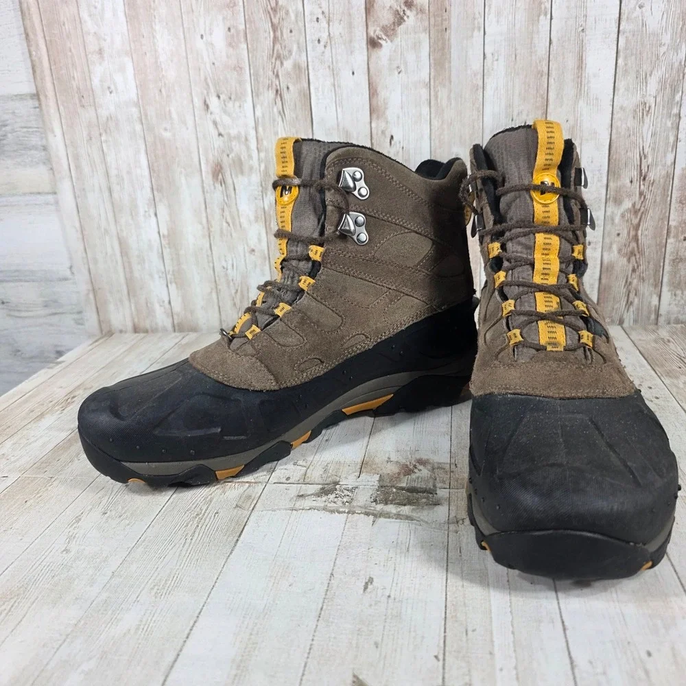Merrell Stone Waterproof Insulated Winter Boots Men's Size 12 Brown Black Yellow